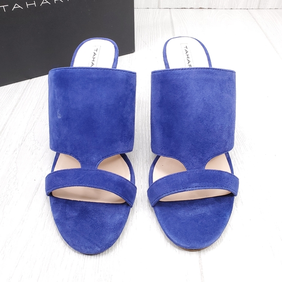 Tahari Adalicia Blue Suede Dress Shoes 8.5 - Picture 3 of 7